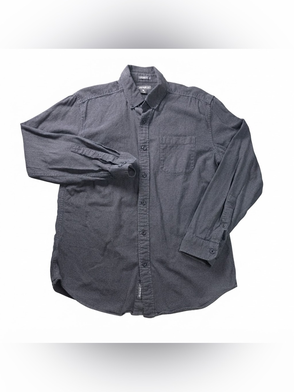 Eddie Bauer Classic Fit Flannel Shirt Men Medium Gray Long Sleeve Cotton
